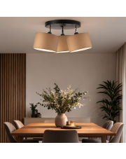 Beżowa lampa sufitowa z regulacją do rustykalnej jadalni DAKOTA prosta lampa sufitowa na okrągłej podsufitce