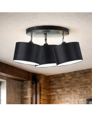 Czarny plafon sufitowy do salonu DAKOTA regulowana lampa sufitowa w klasycznej czerni
