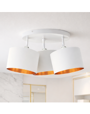 Nowoczesna lampa sufitowa 3-punktowa DAKOTA GOLD w kolorze białym