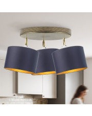Nowoczesna lampa sufitowa 3 punktowa DAKOTA GOLD z regulacją