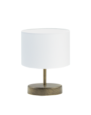 Biała lampa nocna z abażurem AWINION mała lampka stołowa do sypialni