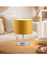 Designerska lampka nocna do sypialni z musztardowym abażurem AWINION designerska lampka stołowa do domu