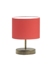 Nowoczesna lampka nocna do sypialni AWINION z czerwonym abażurem