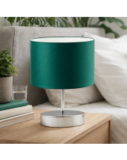 Mała lampka nocna z abażurem AWINION dekoracyjna lampka stołowa z abażurem zieleń butelkowa