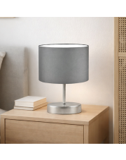 Lampka nocna w stylu skandynawskim AWINION mała szara lampka stołowa do sypialni