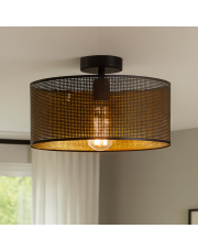 Czarny plafon sufitowy WENECJA AŻUR fi - 40 cm - kolor czarny