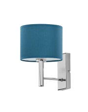 Lampa ścienna w chromowanym wykończeniu TEGU z abażurem w kolorze morskim
