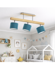 3-punktowa lampa sufitowa drewniana na belce HOLLYWOOD