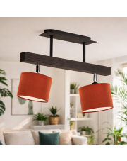 Nowoczesna lampa sufitowa z drewna do salonu EPIR regulowana lampa sufitowa 2 punktowa