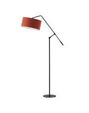 Czarna lampa podłogowa z regulowanym ramieniem LIBERIA