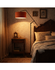 Czarna lampa podłogowa z regulowanym ramieniem do sypialni LIBERIA