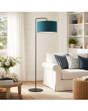 Nowoczesna lampa podłogowa z abażurem morskim BOLIVIA lampa stojąca z grubym abażurem materiałowym