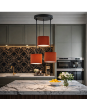 Kaskadowa lampa wisząca 3-punktowa do kuchni lub jadani PUEBLO z regulowanymi  abażurami