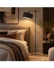 Czarna lampa podłogowa do salonu MELTON VELUR