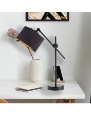 Czarna lampa biurkowa na wysięgniku BELO GOLD