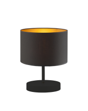 Minimalistyczna lampa stołowa z czarnym abażurem AWINION GOLD