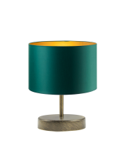 Szmaragdowa lampka stołowa AWINION GOLD w nowoczesnym stylu