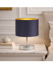 Granatowa lampa nocna do sypialni AWINION GOLD lampka stołowa styl nowoczesny