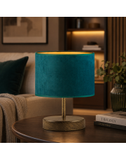 Minimalistyczna lampka nocna z welurowym abażurem AWINION VELUR