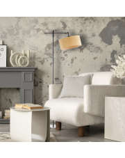 Lampa stojąca podłogowa z rattanowym abażurem MELTON BOHO
