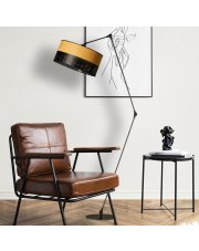 Lampa podłogowa z ruchomym ramieniem BARI DUAL w kolorze czarnym