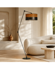 Skandynawska lampa podłogowa z ruchomym ramieniem BARI DUAL w kolorze czarnym