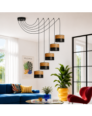 Lampa wisząca 5-punktowa czarna pająk WAIKIKI W5 DUAL