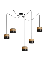 Lampa wisząca 5-punktowa czarna WAIKIKI W5 DUAL