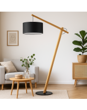 Ekskluzywna lampa stojąca z drewna TORINO