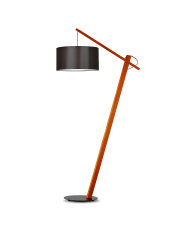 Brązowa lampa podłogowa drewniana TORINO