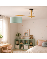 Lampa wisząca z drewnianymi elementami dla dzieci FOGGIA
