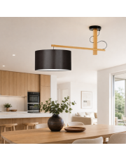 Designerska lampa sufitowa drewniana nad wyspę kuchenną FOGGIA
