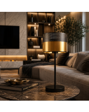Czarno-złota lampka nocna w stylu glamour NICEA GLAM