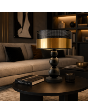Czarno-złota lampa stołowa w stylu glamour z 3 kulami HONOLULU GLAM