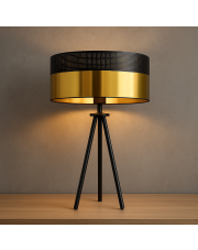 Czarno-złota lampa stołowa na 3 nogach ALTA GLAM w stylu glamour