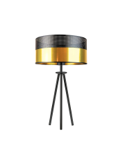 Czarno-złota lampa stołowa na 3 nogach ALTA GLAM w stylu glamour