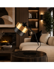 Czarno-złota lampa biurkowa w stylu glamour HAGA GLAM