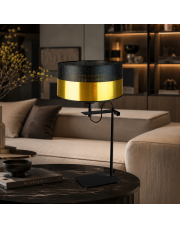 Designerska lampka nocna do czytania w sypialni ALASKA GLAM czarno - złota