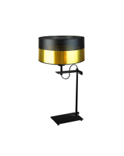 Designerska lampka nocna do czytania w sypialni ALASKA GLAM czarno - złota