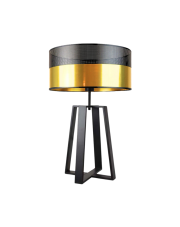 Designerska lampa stołowa do salonu czarno-złota glamour THOR GLAM