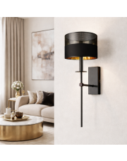 Kinkiet podłużny pionowy czarny VADUZ GLAM 