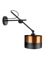Regulowana lampa ścienna HAMILTON GLAM kinkiet czarno-miedziany w stylu glamour