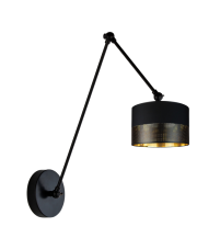 Lampa ścienna na wysięgniku w stylu glamour czarna TESNUS GLAM