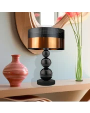 Czarno-miedziana lampa stołowa w stylu glamour z 3 kulami HONOLULU GLAM