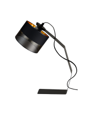 Czarna lampka biurowa z abażurem glamour LED HAGA GLAM