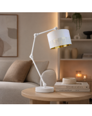 Biało-złota regulowana lampka nocna glamour ASMARA GLAM 
