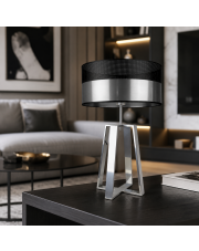 Srebrna lampa stołowa do salonu glamour THOR GLAM