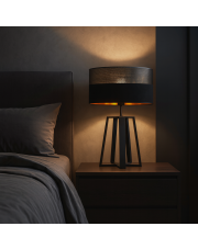 Duża lampa stołowa do salonu glamour czarna THOR GLAM