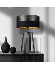 Duża lampa stołowa do salonu glamour czarna THOR GLAM