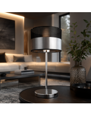 Lampka stołowa srebrna glamour do salonu NICEA GLAM